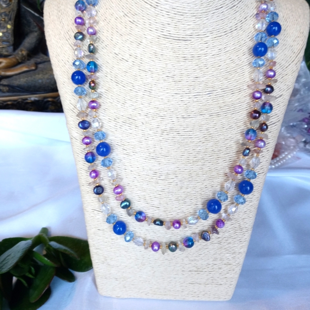 Gemstones pearls crystals Necklace